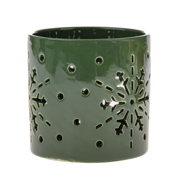 Uroczy świecznik zielony do domu ceramiczny świeca