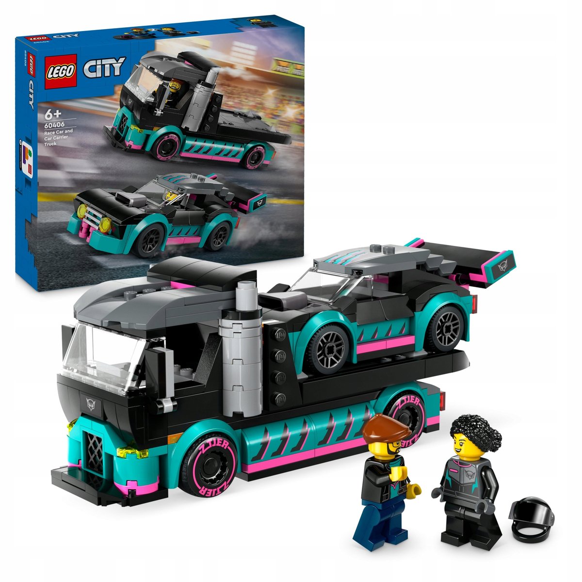 LEGO City - Auto Samochód wyścigowy i laweta 2w1 ZESTAW LEGO PREZENT DLA CHŁOPCA DZIEWCZYNKI DZIECI
