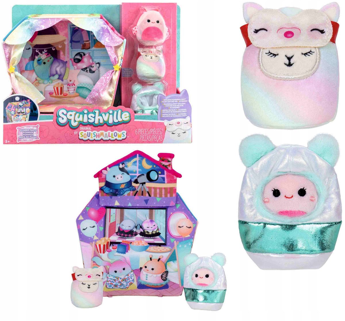 Squishmallows Squishville SCENA ZABAWY Piżamowa Impreza PIJAMA PARTY 3+ Lat