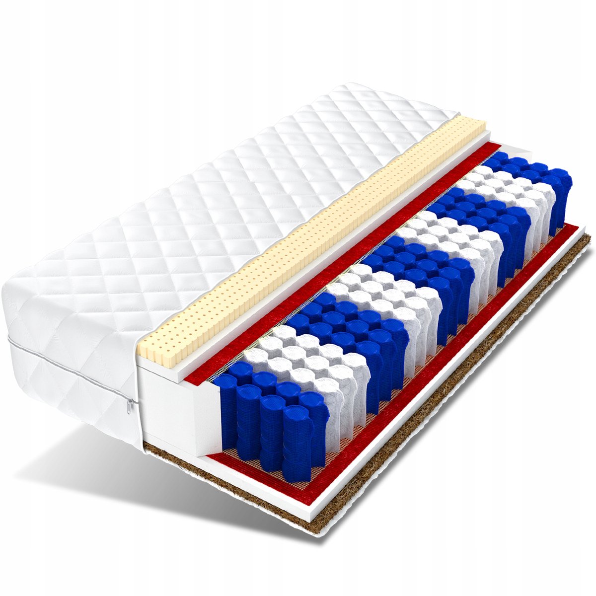 Materac 160x200 pocket 9stref kokos lateks SYRIUS