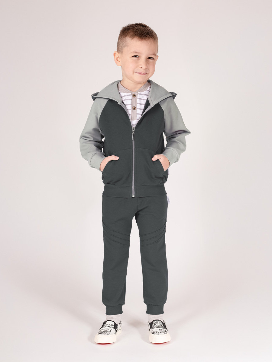 Chłopięca bluza rozpinana szara Nicol,r.140