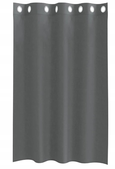 ZASŁONY Z POLIESTRU CIEMNOSZARE 140x140 CM Z PRZELOTKAMI ZASŁONY WOALOWE