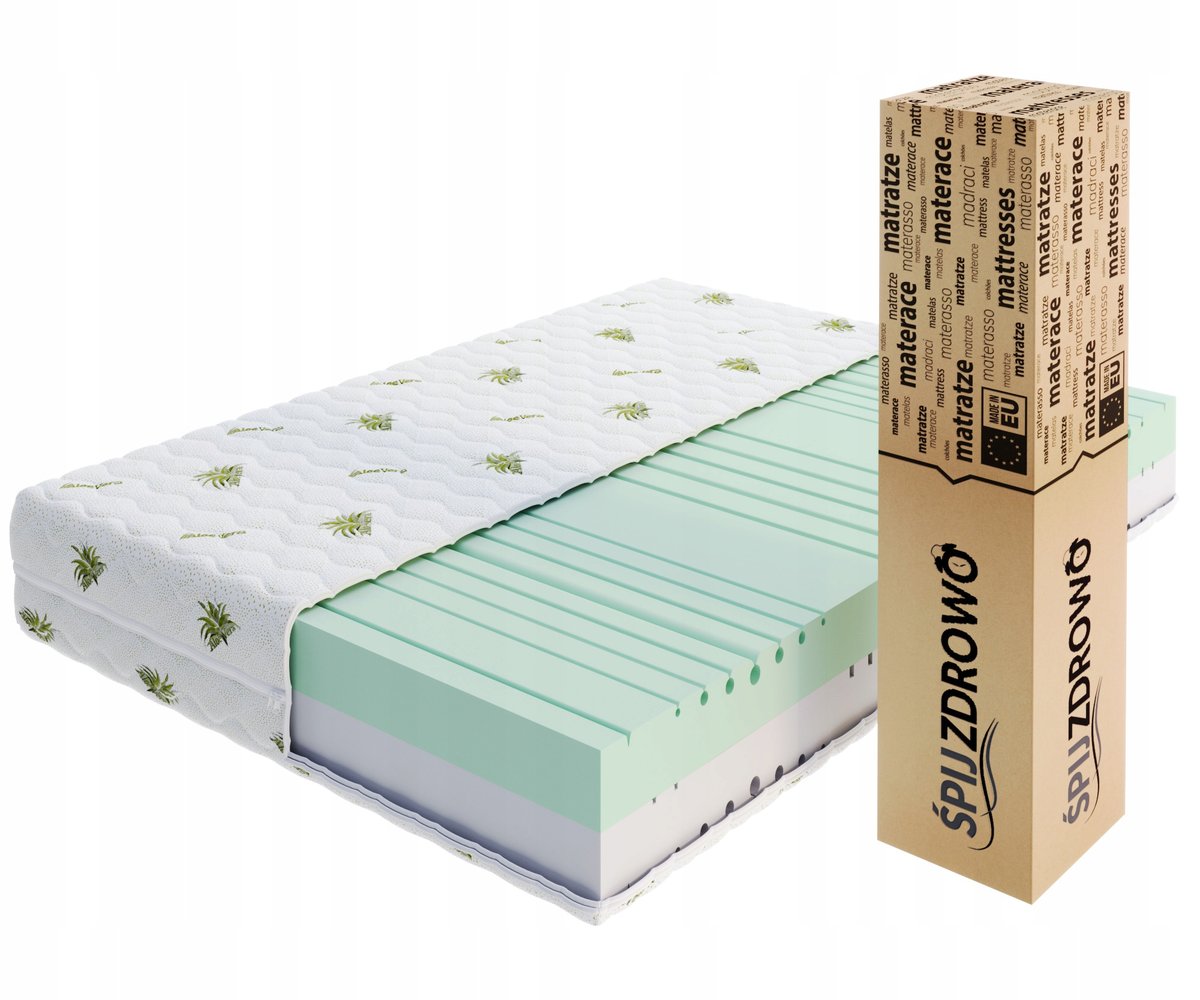 Materac 90x200 piankowy twardy, średnio-twardy ALOE VERA BALANCE profil