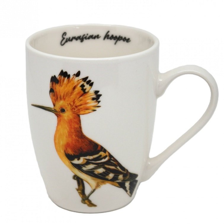 Kubek w koszyczku porcelana elegancki Ptak Dudek 350 ml