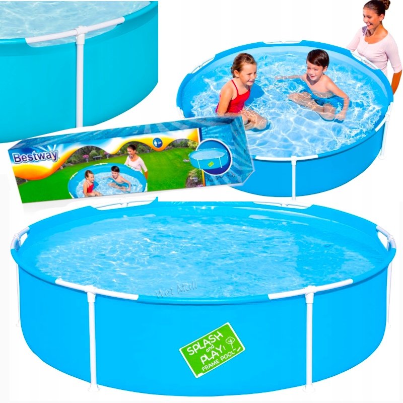 Basen Stelażowy Okrągły Bestway Ogrodowy Dla Dzieci Dziecięcy Rodzinny