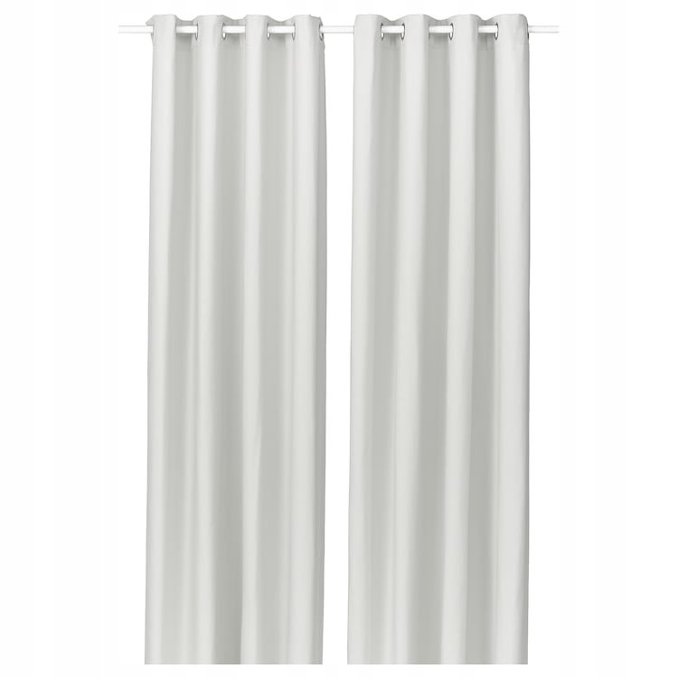 IKEA GINSTMOTT Zasłona, 2 szt., z oczkami/biały, 145x300 cm Przyciemniająca