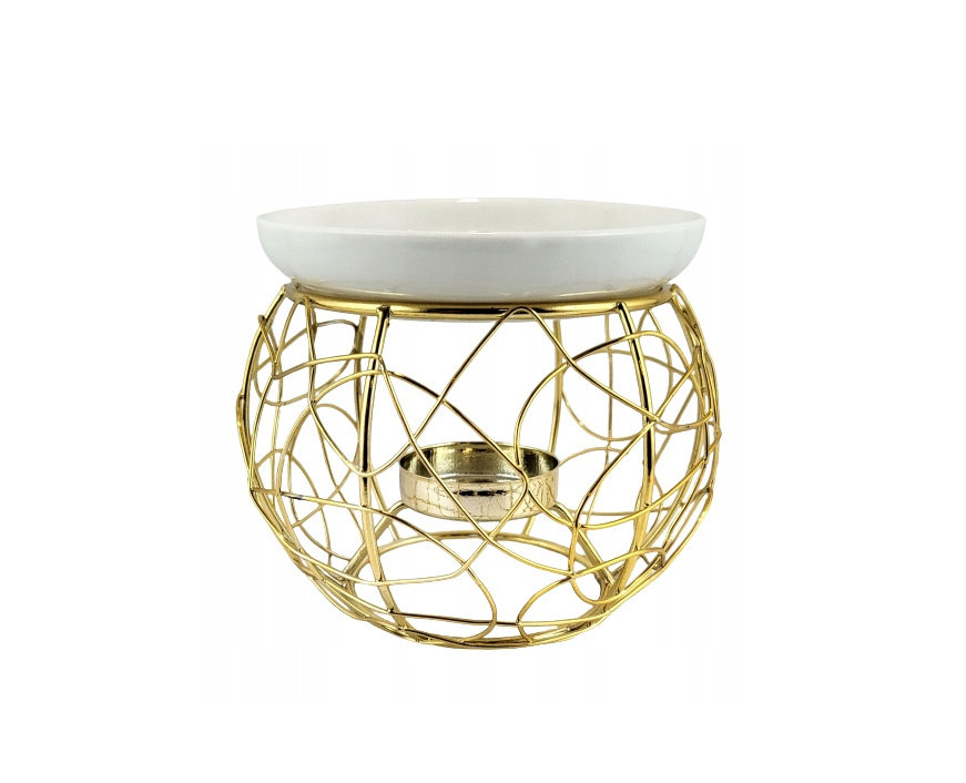 Kominek na olejek wosk zapachowy świecznik złoty