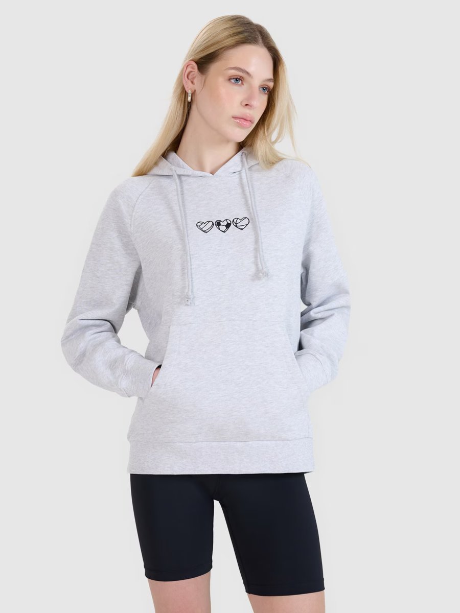 4F Bluza damska dresowa nierozpinana z kapturem 4FRSS25TSWSF2265-27M Szary Roz. M