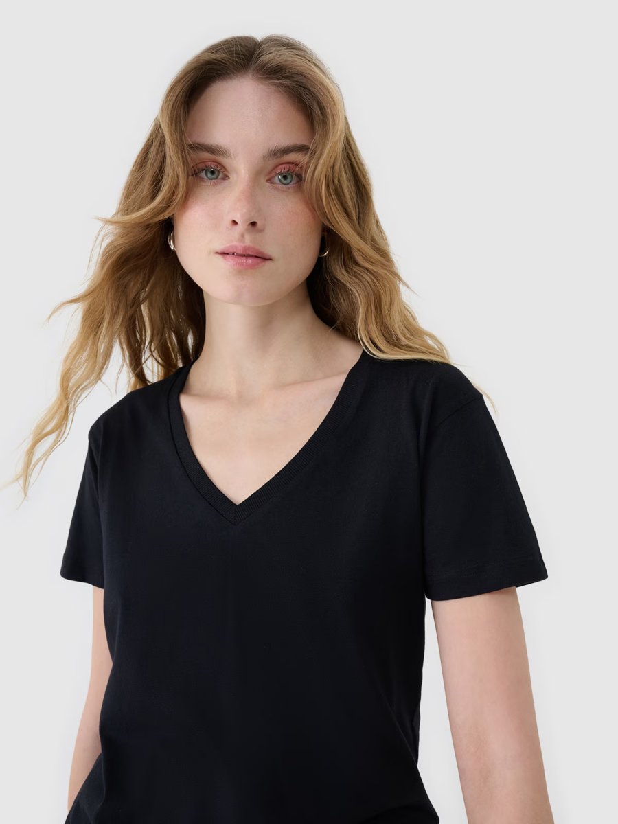 4F T-shirt damski oversize z modalem 4FWSS25TTSHF1992-20S Czarny Roz. XL