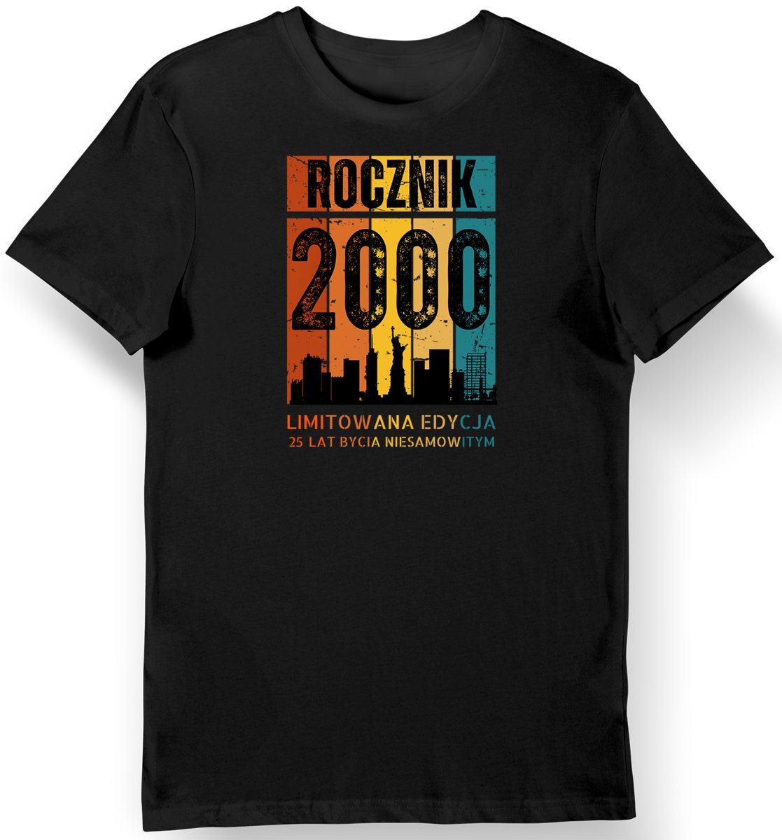 Koszulka męska na 25 urodziny rocznik 2000 limitowana edycja czarna S