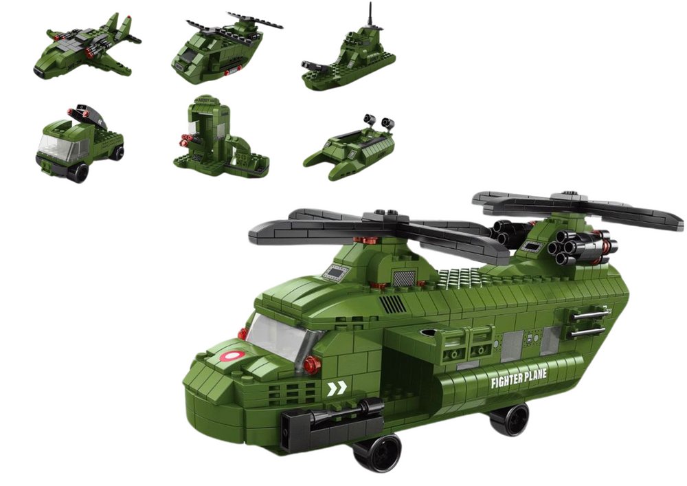 DLA DZIECI ZESTAW KLOCKÓW HELIKOPTER WOJSKOWY