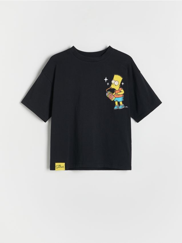 Reserved - T-shirt The Simpsons - czarny