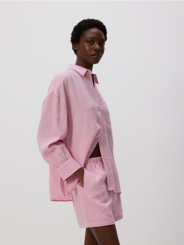 Reserved - Szorty z wiskozą - pastelowy róż