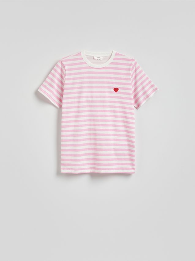 Reserved - T-shirt z drobnym haftem - wielobarwny