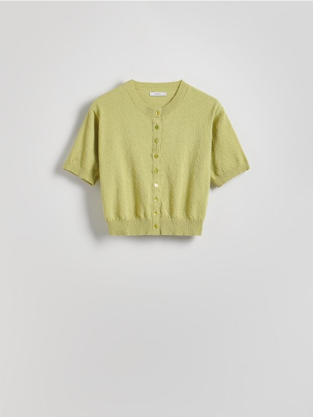 Reserved - Sweter z krótkim rękawem - jasnozielony