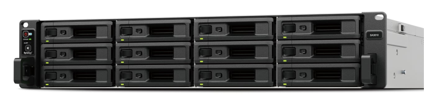 Synology SA SA3410 serwer danych NAS Rack (2U) Intel® Xeon® D-1541 16 GB DDR4 0 TB DiskStation Manager Czarny, Szary