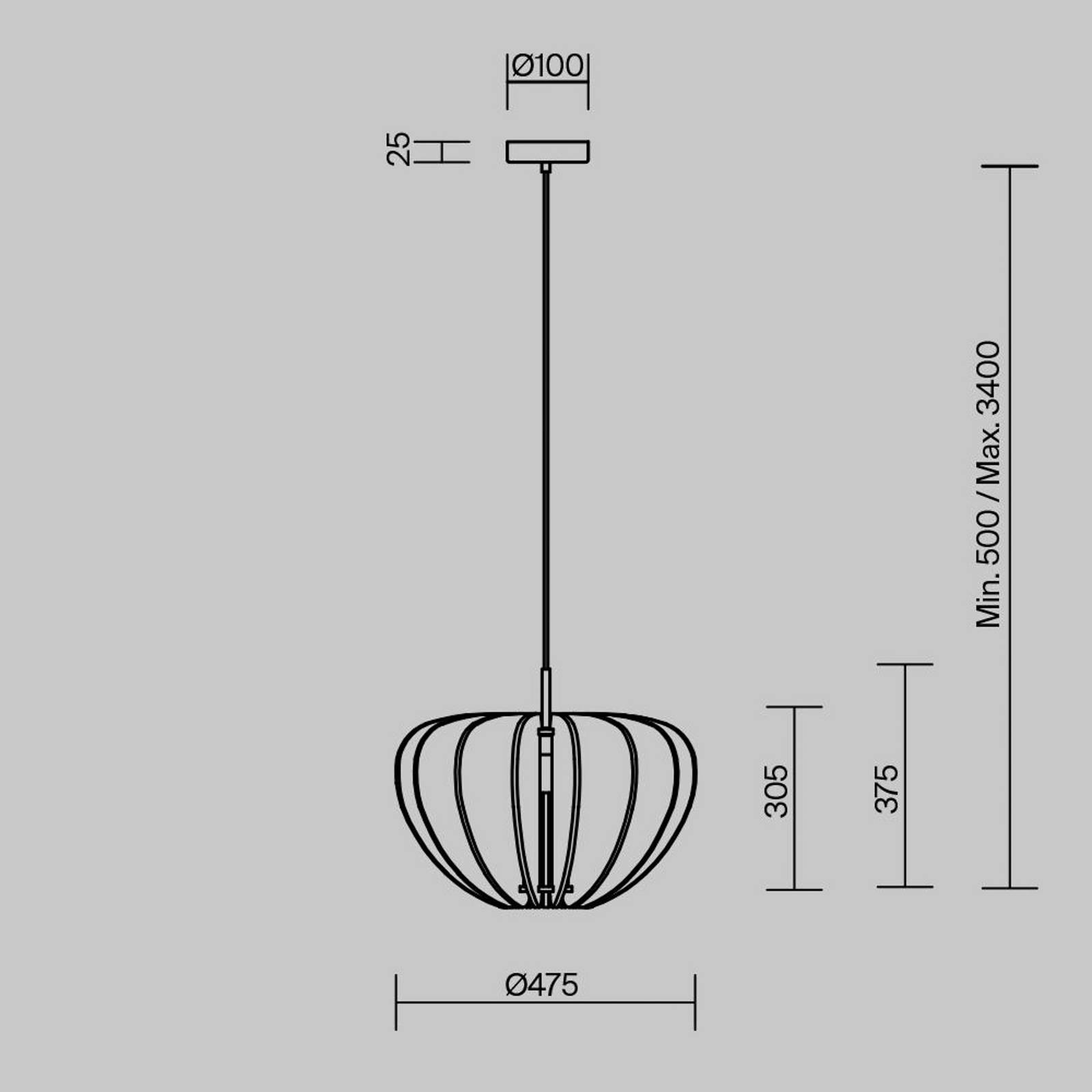 Maytoni Lampa wisząca Cambio, możliwość ściemniania, brązowy / rdzawy, salon / jadalnia, tkanina / materiał / jedwab, nowoczesny