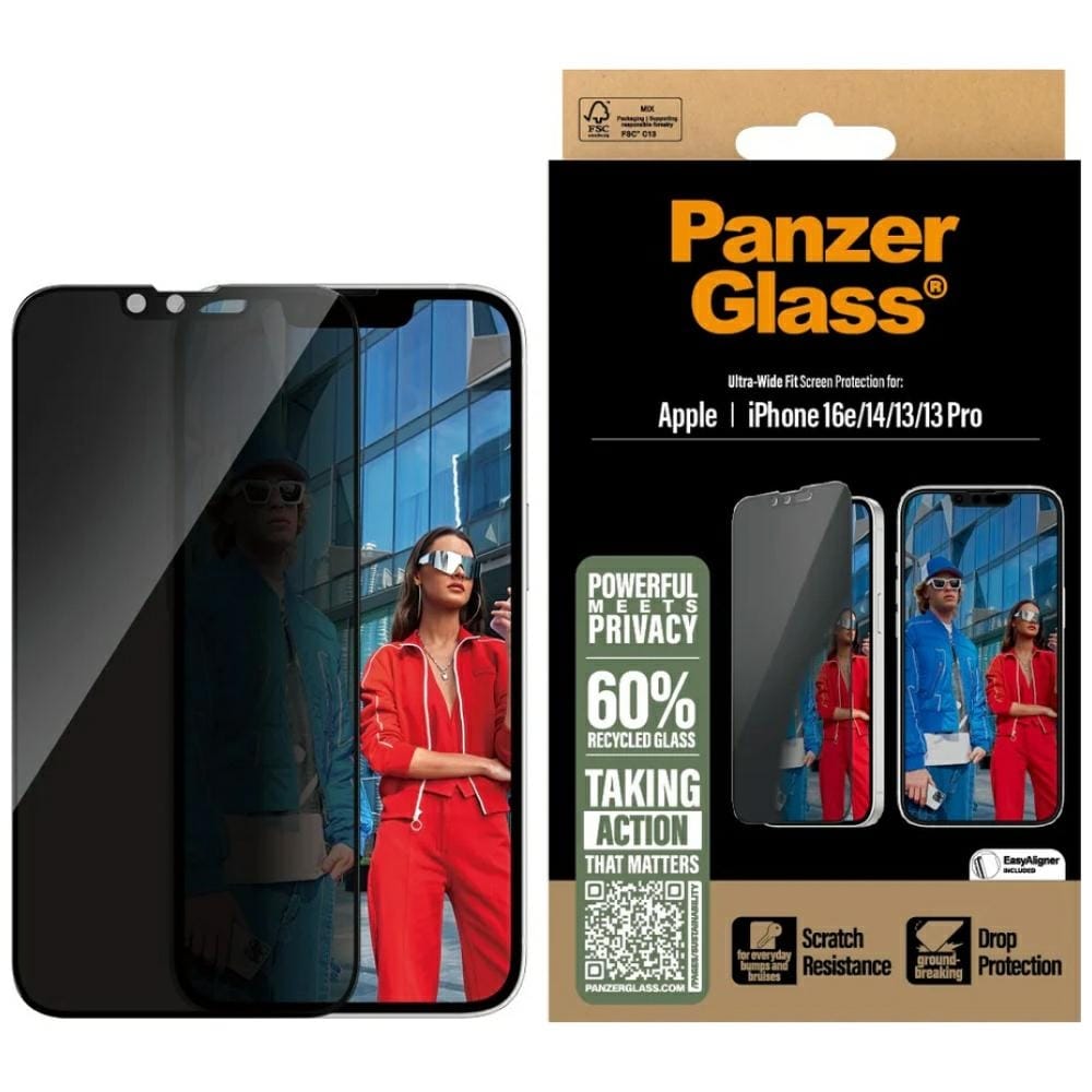 Szkło prywatyzujące PanzerGlass Ultra-Wide Fit do iPhone 16e/14/13/13 Pro