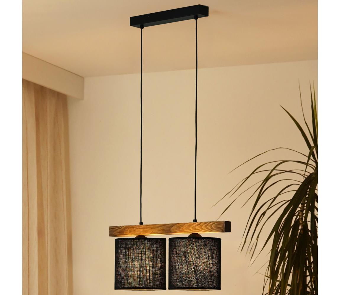 Brilagi - Żyrandol na lince FOREST 2xE27/15W/230V sosna/czarny