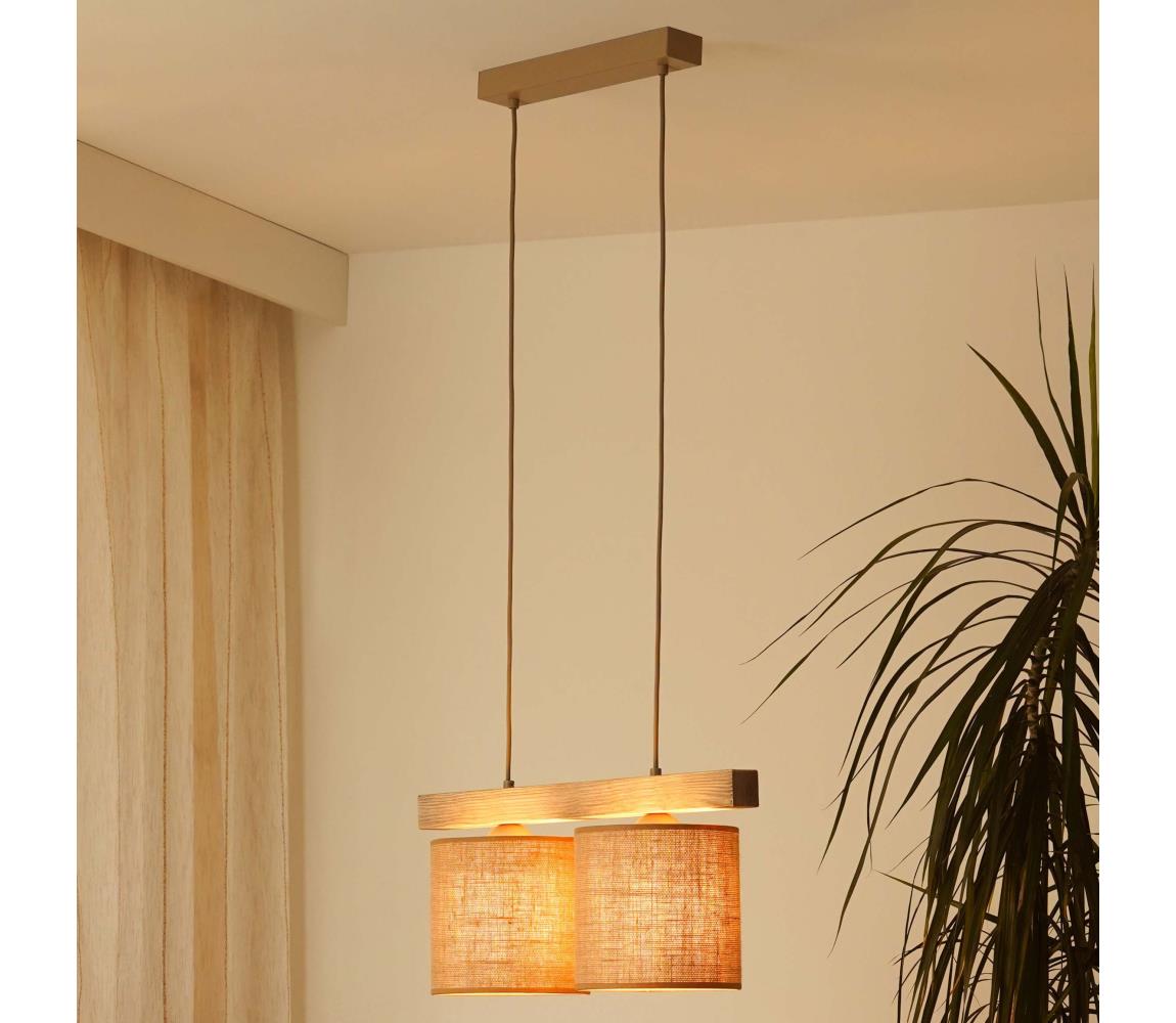 Brilagi - Żyrandol na lince FOREST 2xE27/15W/230V sosna/brązowy