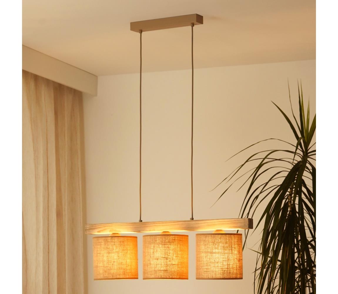 Brilagi - Żyrandol na lince FOREST 3xE27/15W/230V sosna/brązowy