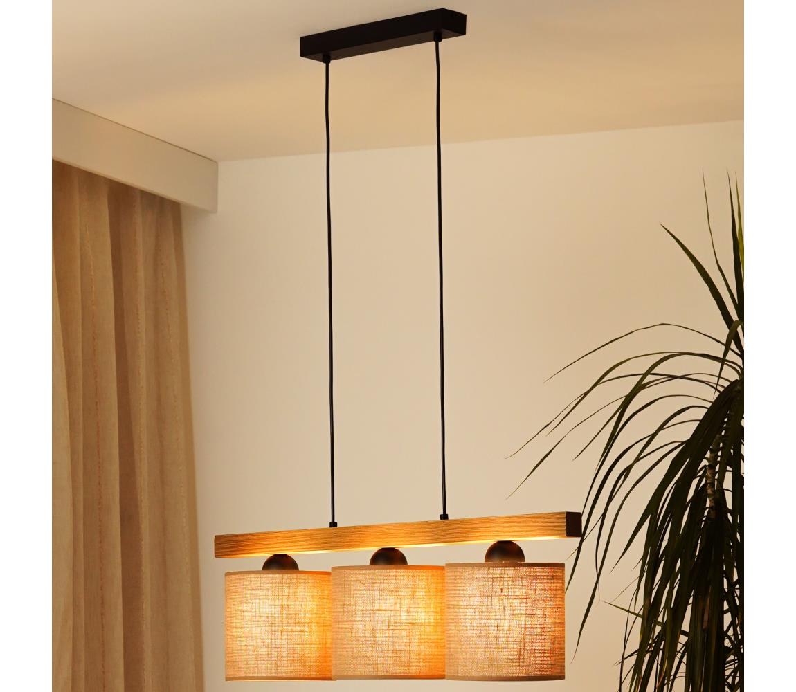 Brilagi - Żyrandol na lince FOREST 3xE27/15W/230V sosna/brązowy/czarny