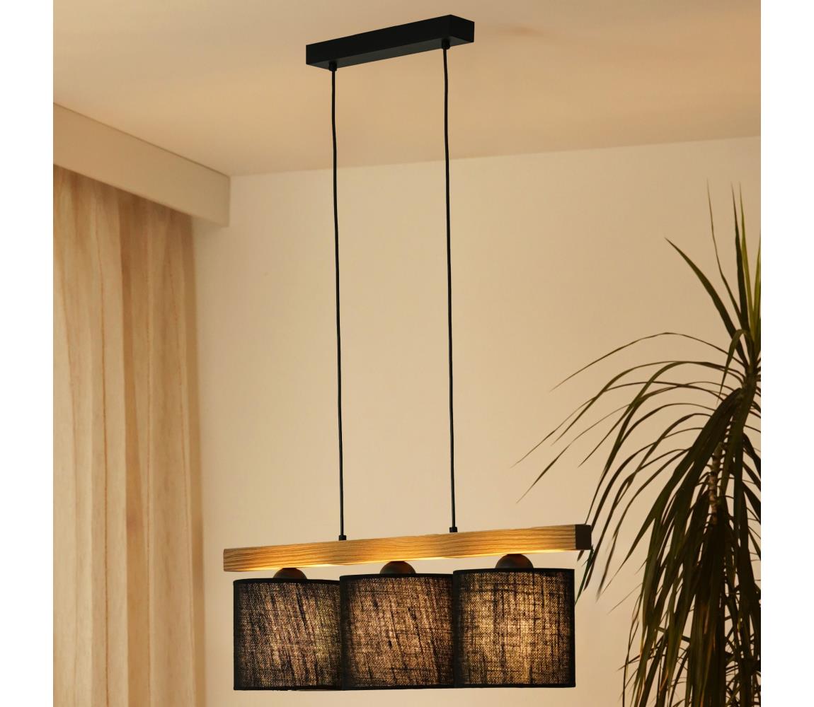 Brilagi - Żyrandol na lince FOREST 3xE27/15W/230V sosna/czarny