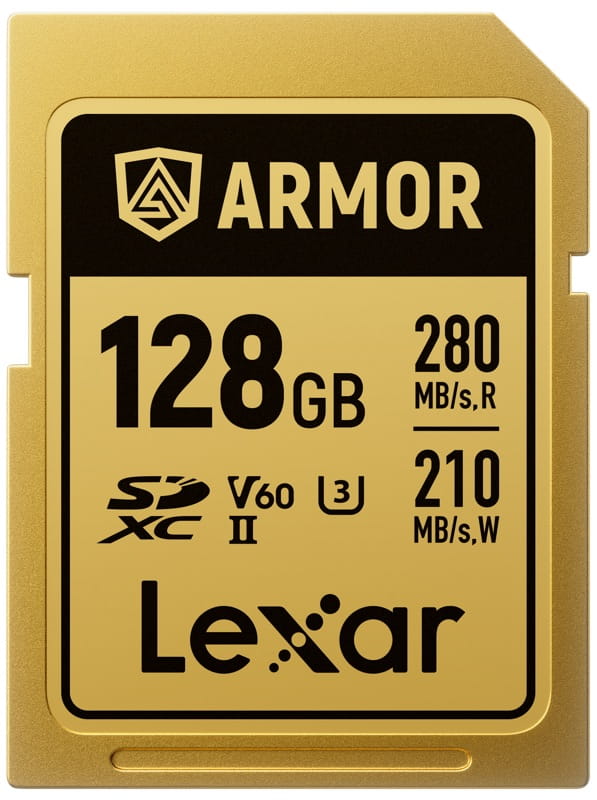 Lexar SDXC ARMOR Gold UHS-II U3, Stainless Steel, IP68 R280/W210 (V60) 128GB