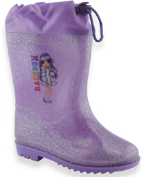 Kalosze dla dziewczynki ze ściągaczem Rainbow High Fioletowe