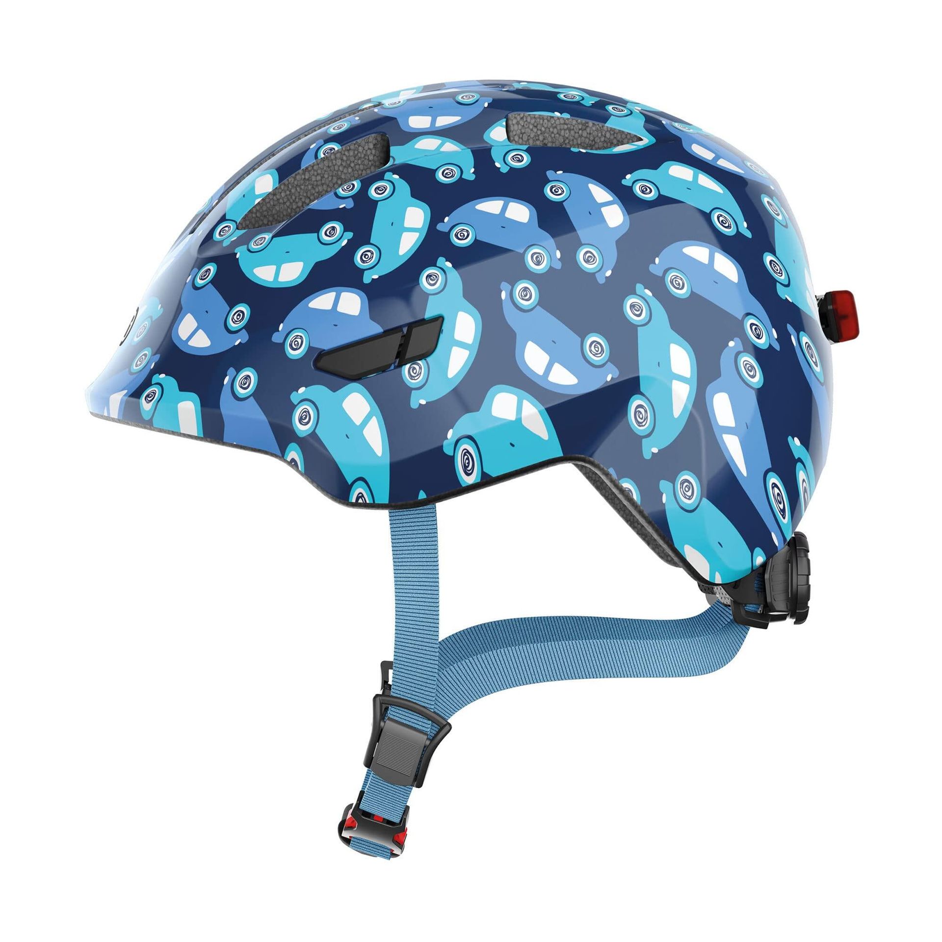 ABUS Smiley 3.0 LED Helmet Kids, niebieski M | 50-55cm 2022 Kaski dla dzieci