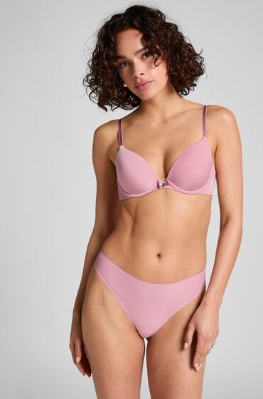 Hunkemöller Niewidoczne pod ubraniem stringi z koronkowym tyłem Różowy