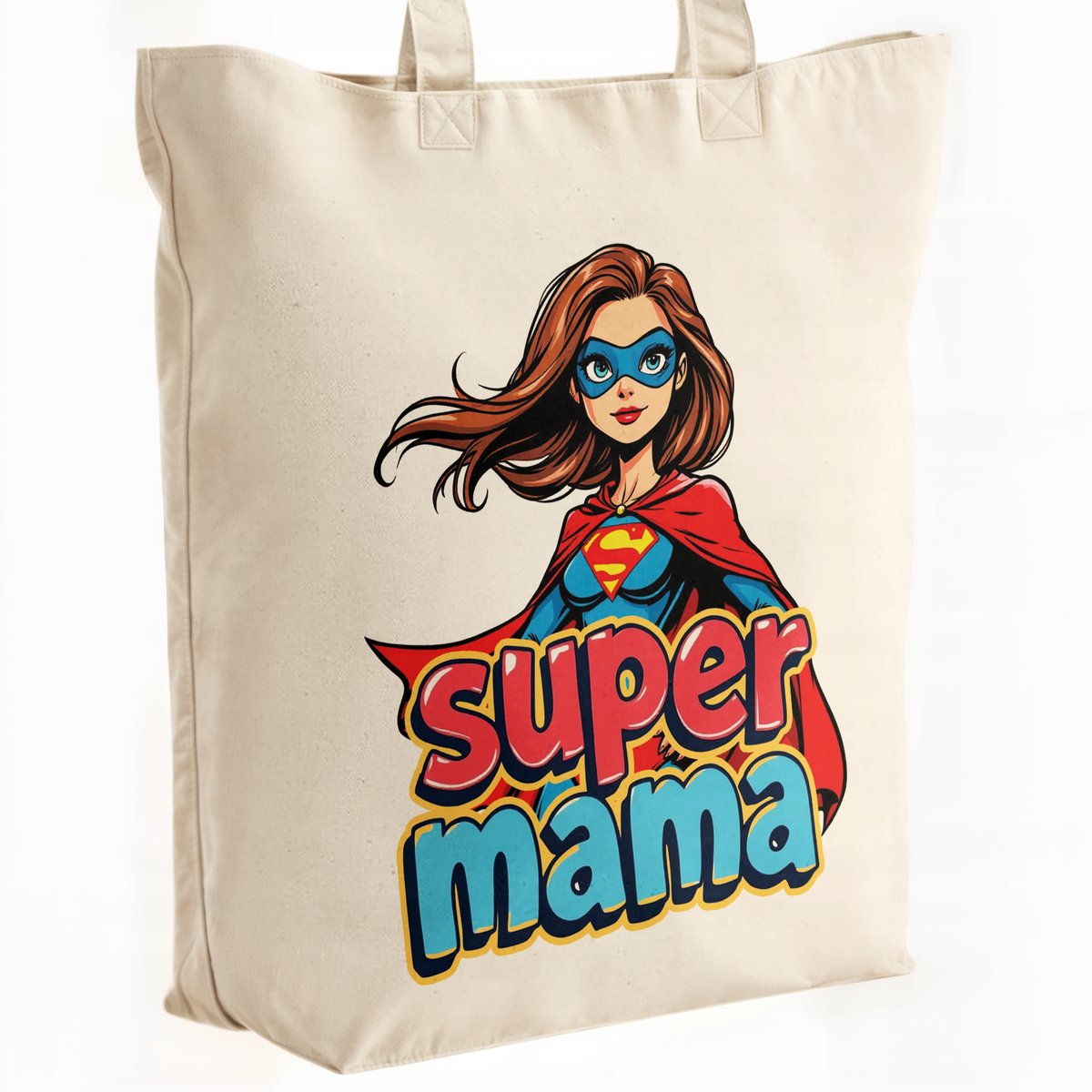 Torba bawełniana premium na zakupy Dzień Matki Prezent Super Mama