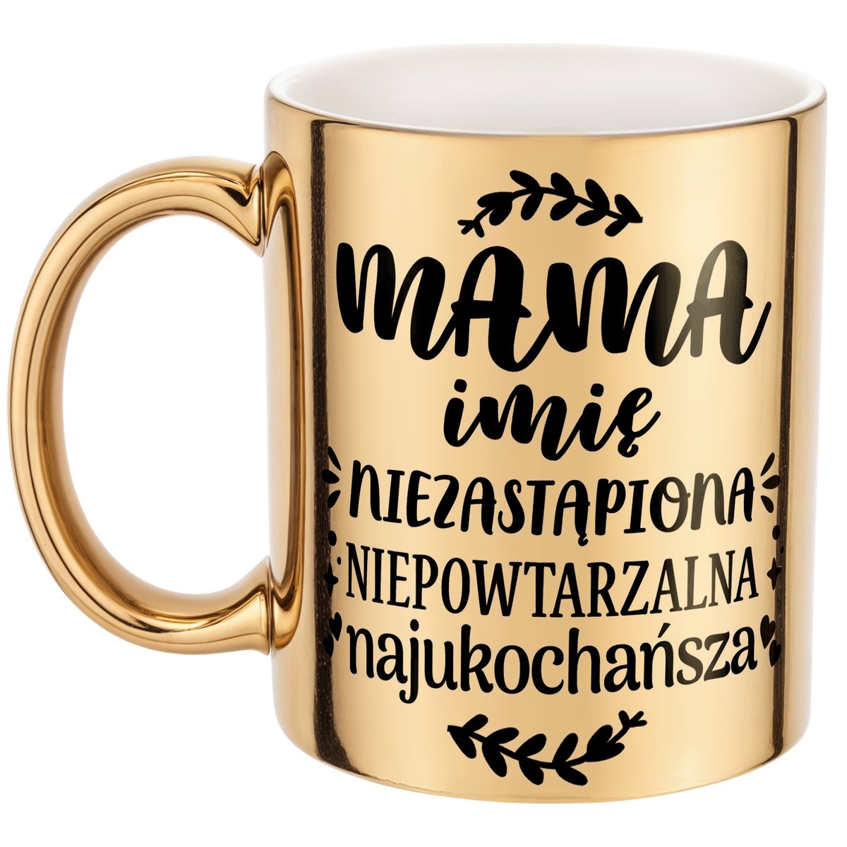 Złoty Kubek ceramiczny Personalizowany Dzień Matki Dla Mamy Prezent