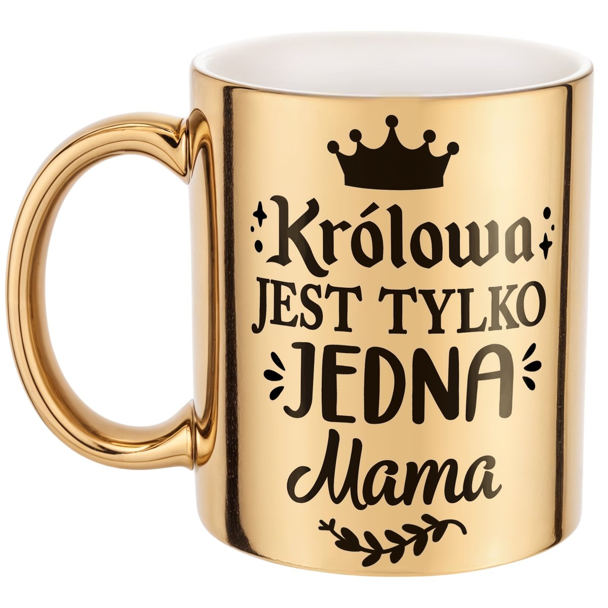Złoty Kubek ceramiczny Dzień Matki Dla Mamy Królowa Jest Tylko Jedna
