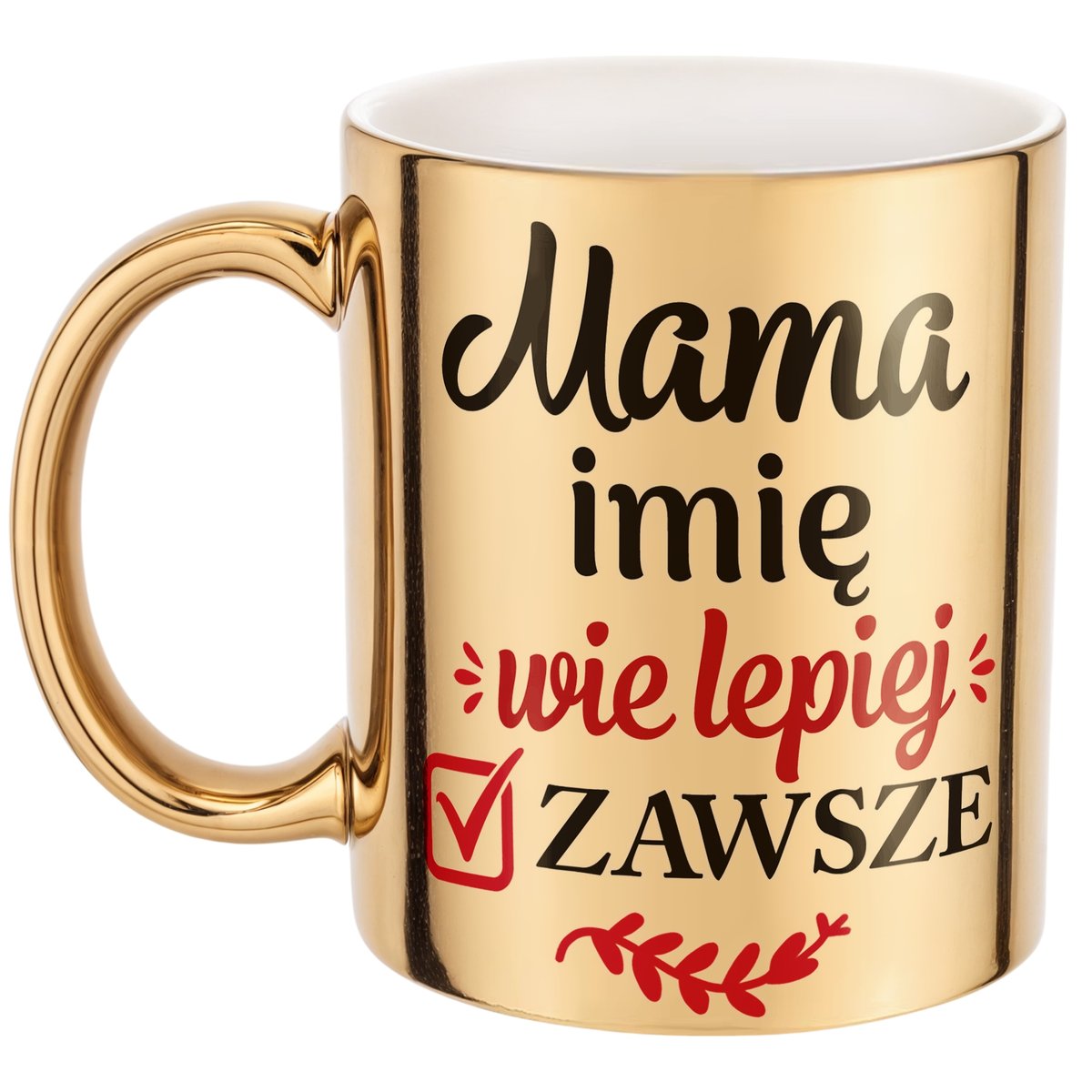 Złoty Kubek ceramiczny Personalizowany Dzień Matki Dla Mamy Prezent