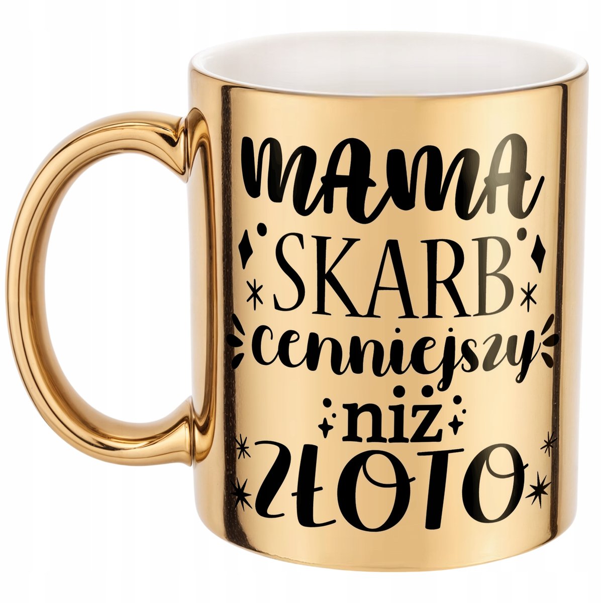 Złoty Kubek ceramiczny Dzień Matki Dla Mamy Skarb Cenniejszy Niż Złoto