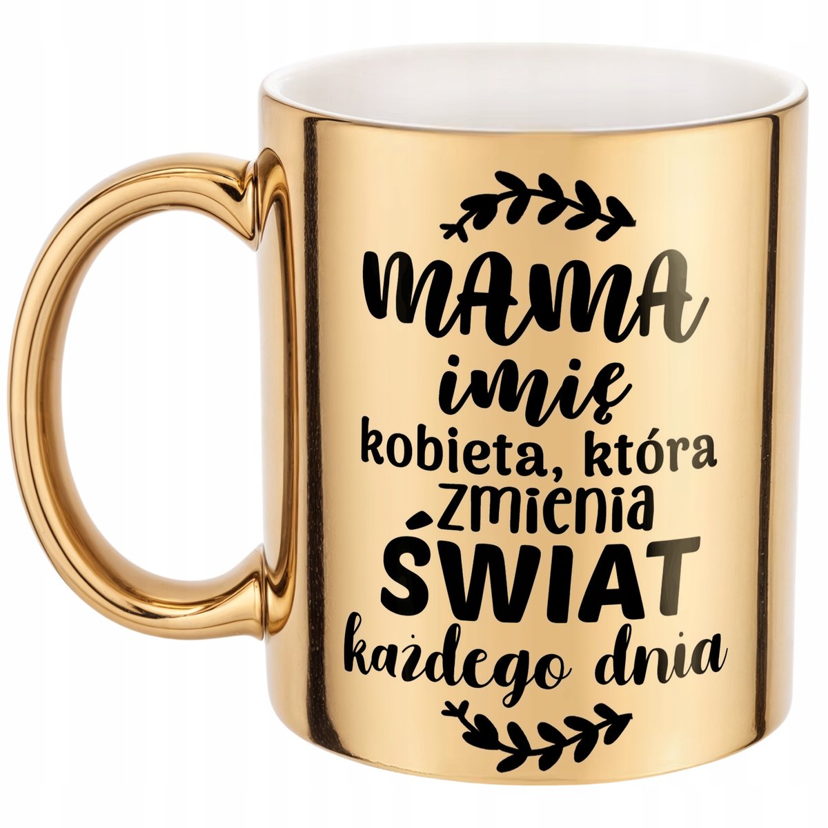 Złoty Kubek ceramiczny Personalizowany Dzień Matki Dla Mamy Prezent