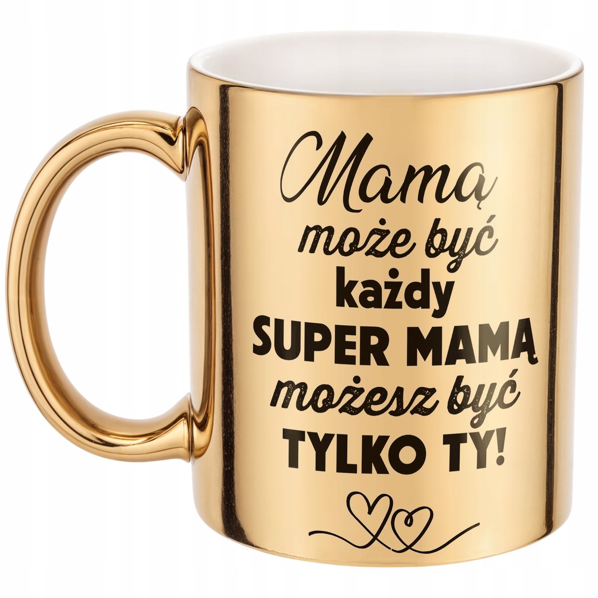 Złoty Kubek ceramiczny Dzień Matki Dla Mamy Upominek Super Mama