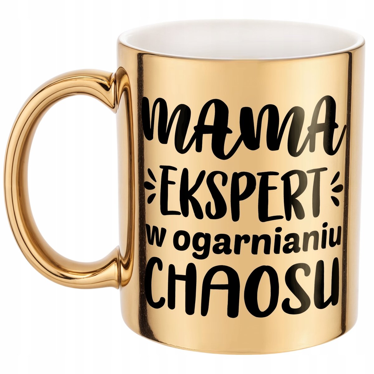 Złoty Kubek ceramiczny Dzień Matki Dla Mamy Ekspert W Ogarnianiu Chaosu