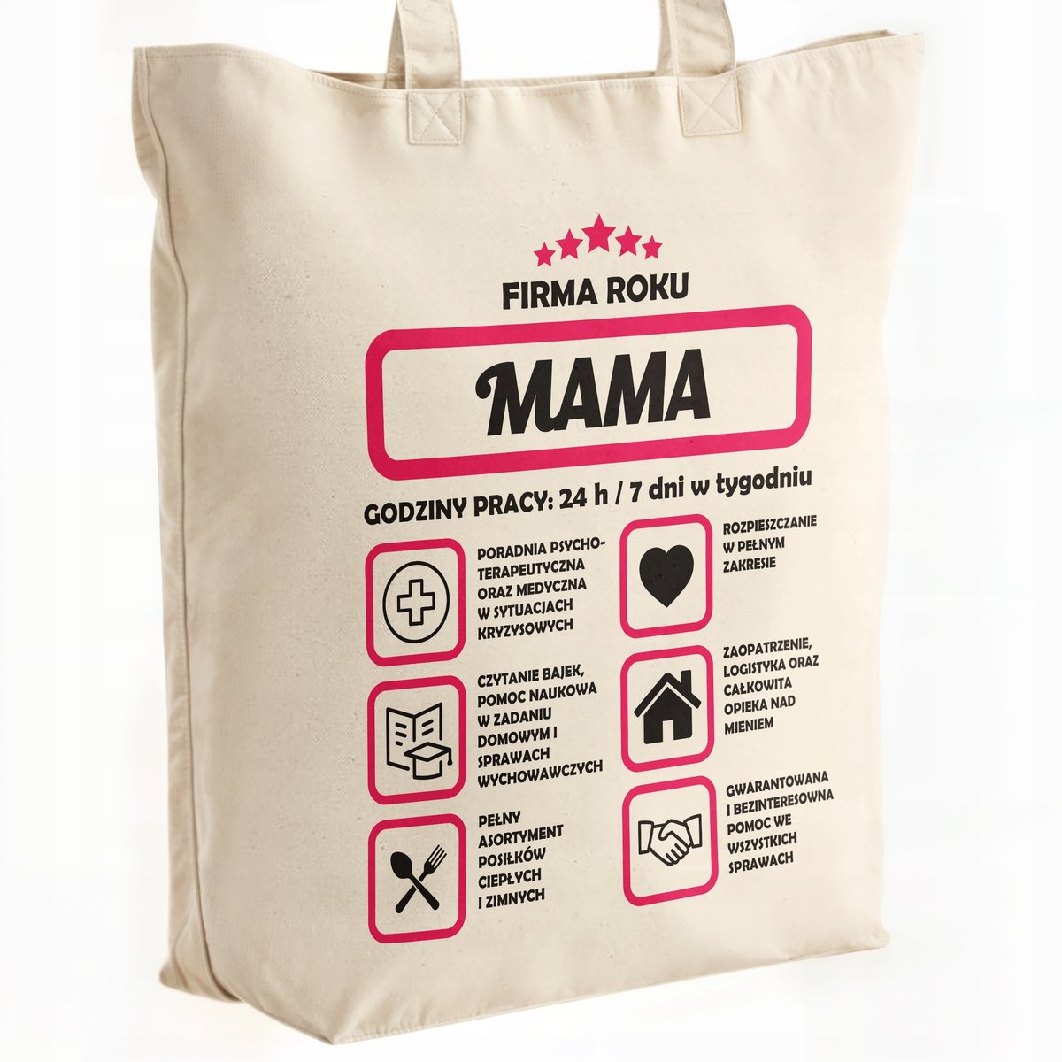 Torba bawełniana premium na zakupy Dzień Matki Prezent Firma Mama