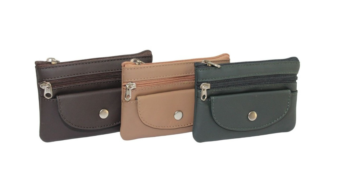 Etui Na Klucze Skórzane CEDAR (PL) Skóra Naturalna Dwa Zamki I Kieszonka Na Jeden Komplet Kluczy 34801 12 x 8 x 1 [cm]