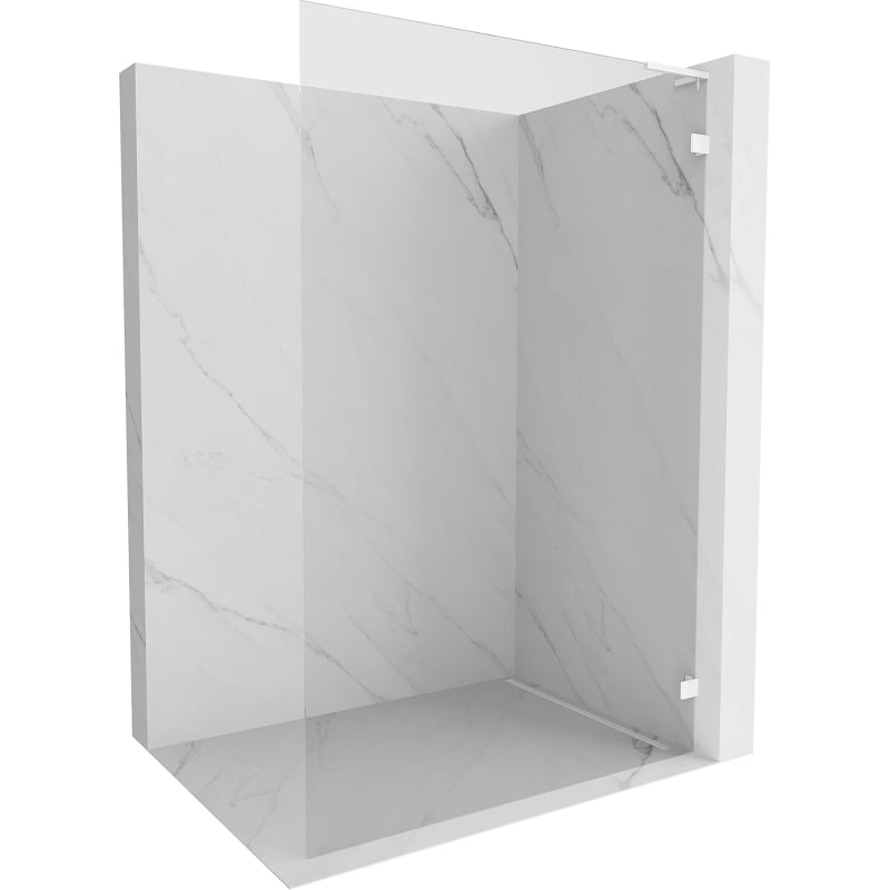 Mexen Lunar L ścianka prysznicowa Walk-in prawa 110 x 200 cm, transparent 8 mm, biała - 830L-110-000-20-00-P