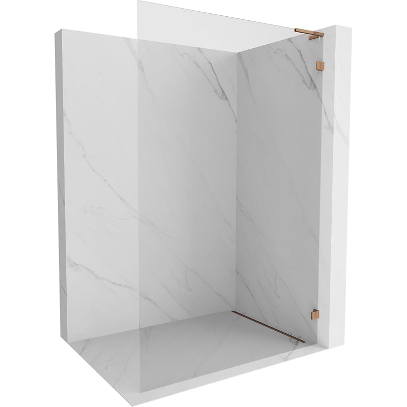 Mexen Lunar L ścianka prysznicowa Walk-in prawa 100 x 200 cm, transparent 8 mm, różowe złoto - 830L-100-000-60-00-P