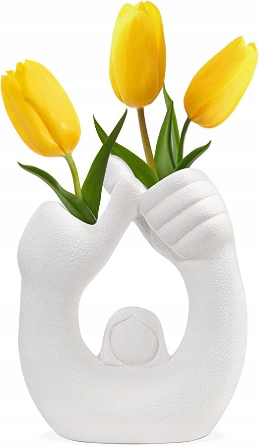 Wazon ceramiczny biały pod choinkę Dekoracyjny Ręczna praca na prezent