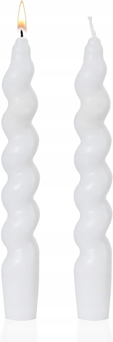 Zestaw 2 Świec Bez zapachu z Wosku Sojowego Białe 2x18 cm.świeca świece