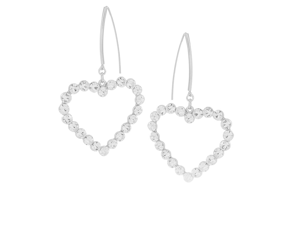 Kolczyki z sercem z kryształkami (P22/ZIM/05AG)