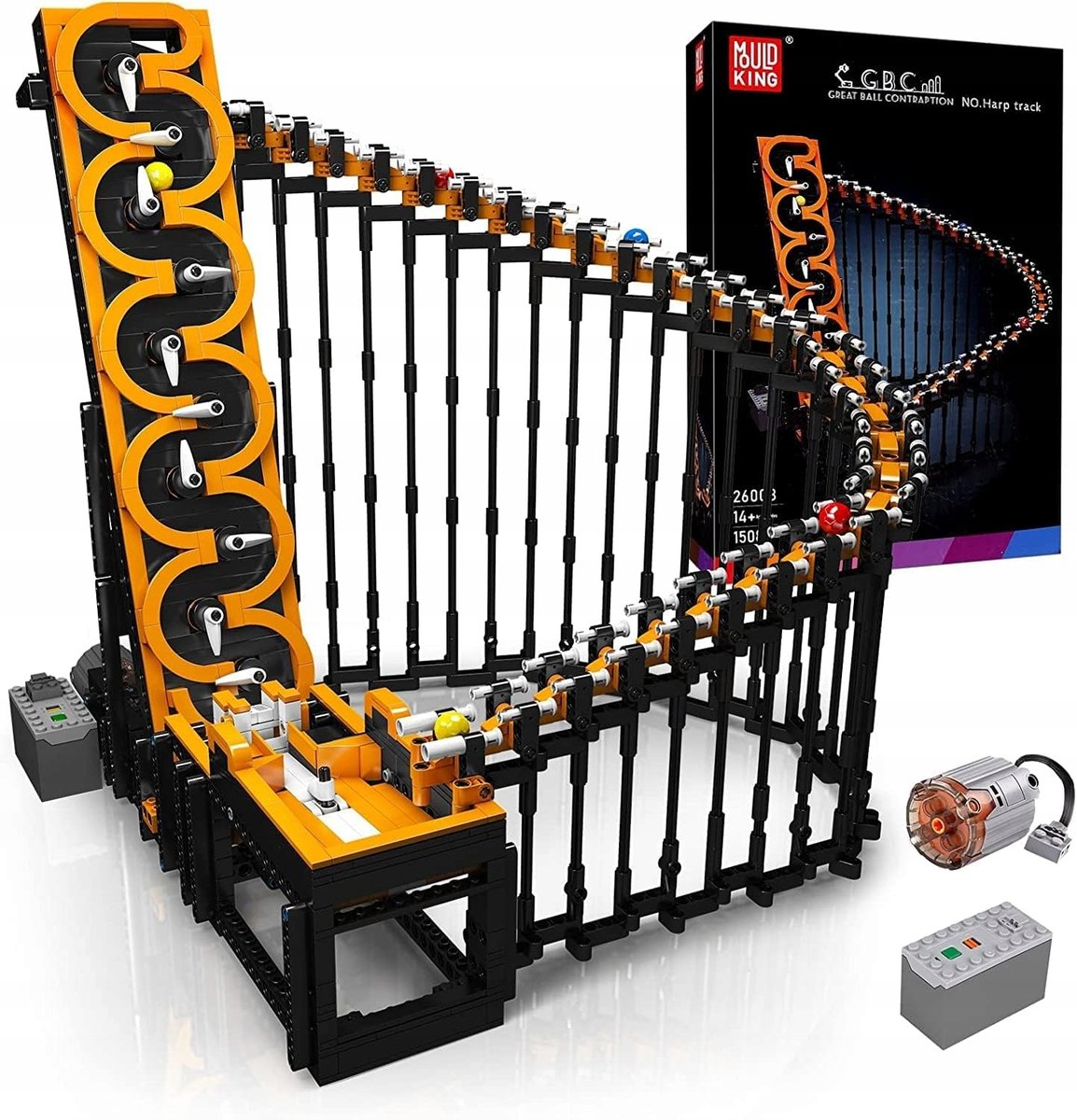 Tor kulkowy Harfa klocki Mould King 26008 Interaktywny model konstrukcyjny