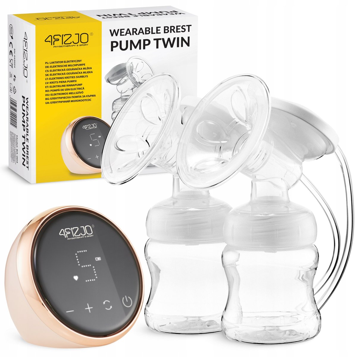 LAKTATOR ELEKTRYCZNY DWUFAZOWY BEZPRZEWODOWY ODCIĄGACZ PODWÓJNY 150 ML x 2