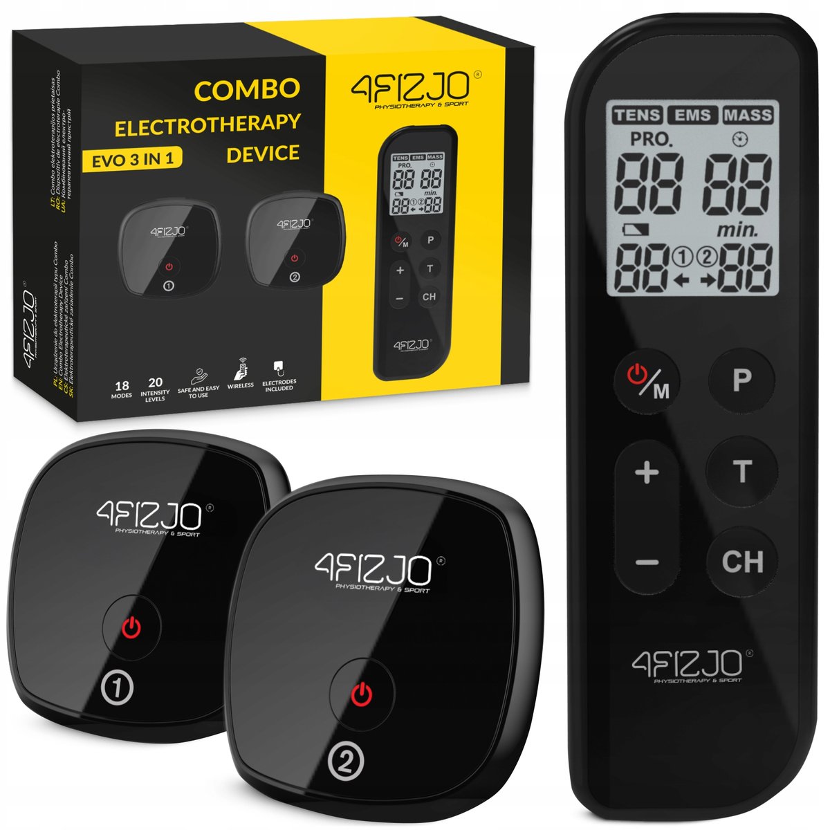 Elektrostymulator Masaż Mięśni Stymulacja Elektroterapia Tens Ems Evo 3W1