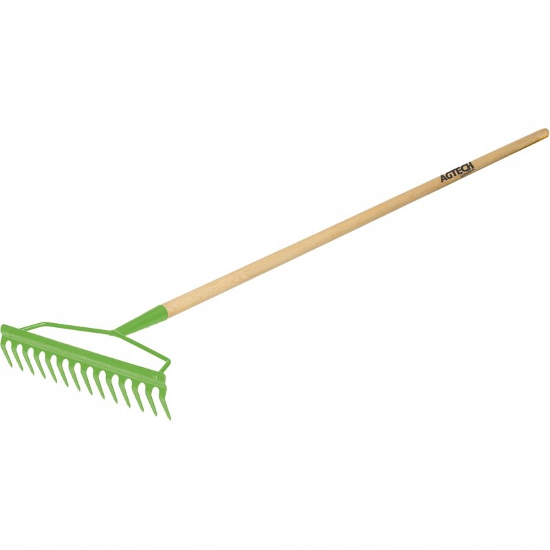 Grabie ogrodowe 16 zębów z trzonkiem drewnianym 1630x380mm AGTECH GARDEN